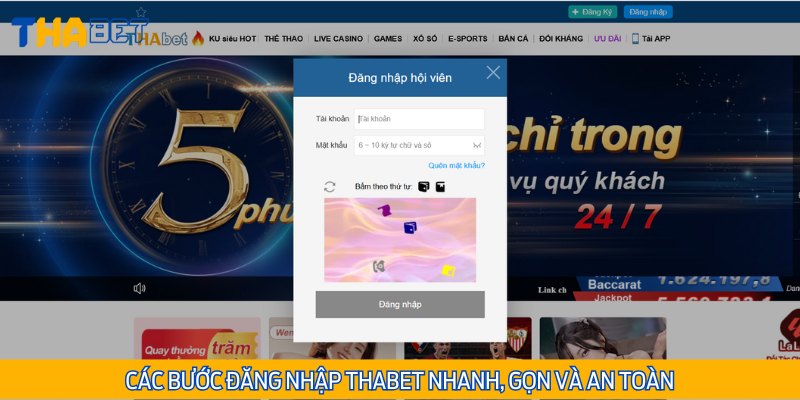 Các bước đăng nhập Thabet tiện lợi và dễ hiểu cho người mới